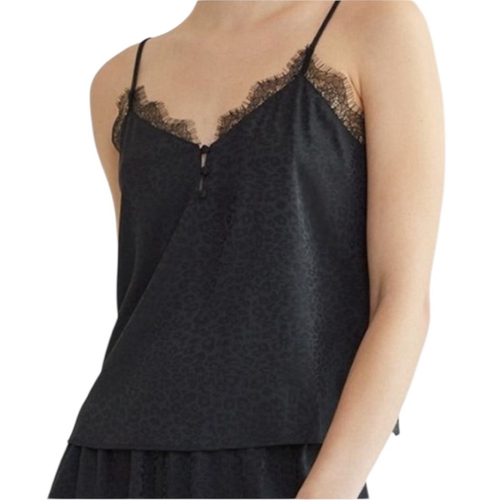 Reitmans Black Lace Trim Cami Top size L